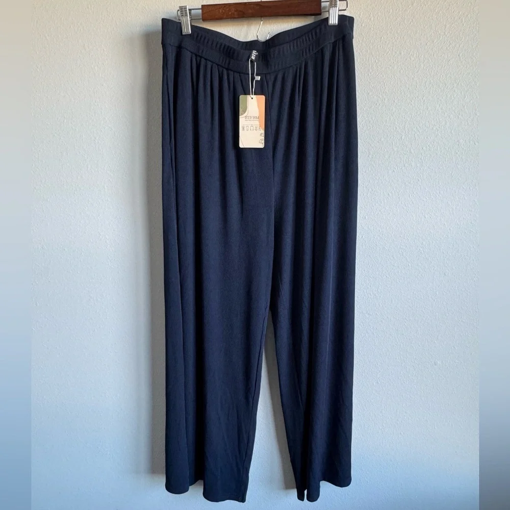 BTFBM Women's Navy Blue Wide Legged Pants Size XL NEW WITH TAGS